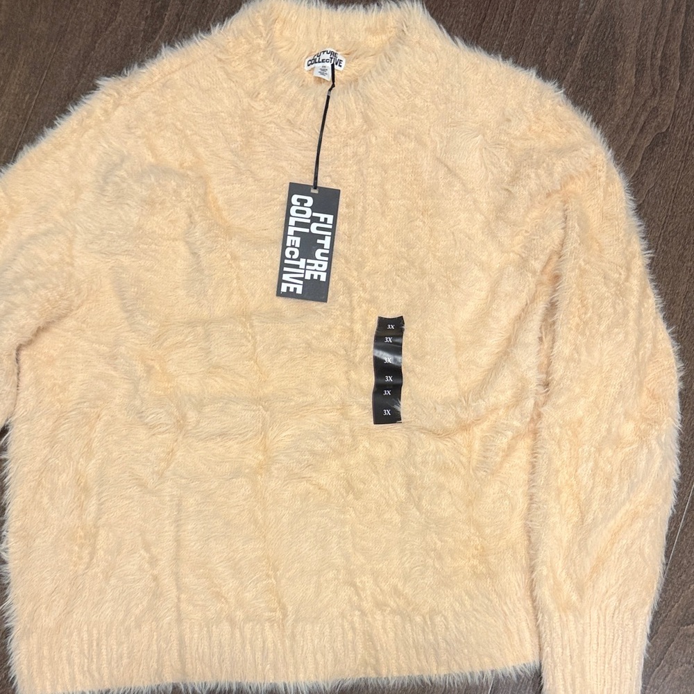 Future Collective Women's Soft Cream Sweater Fuzzy